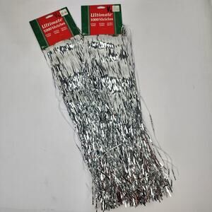 Vtg Christmas Tree Tinsel 1000 Strands 21" USA Extra Long / Wide / Heavy 2 Packs